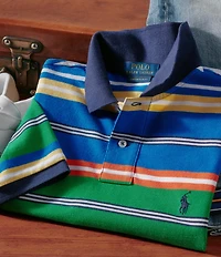 Polo Ralph Lauren Classic Fit Multi-Color Striped Mesh Short Sleeve Polo Shirt