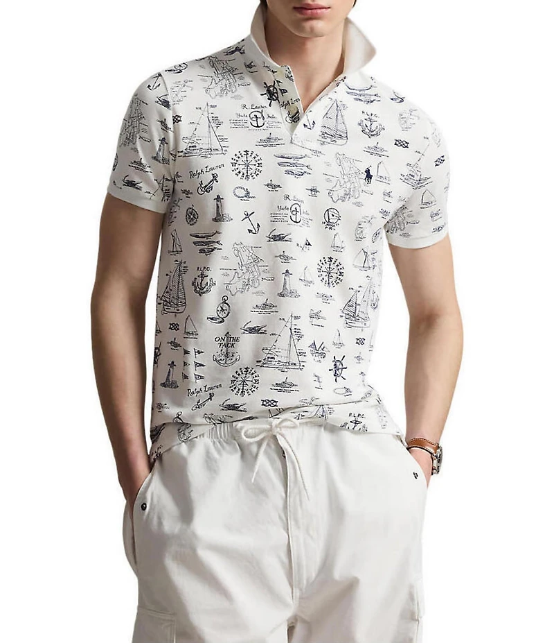 Polo Ralph Lauren Classic Fit Nautical Print Short Sleeve Polo Shirt