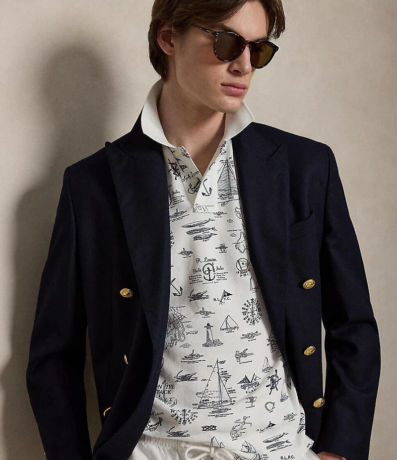 Polo Ralph Lauren Classic Fit Nautical Print Short Sleeve Polo Shirt