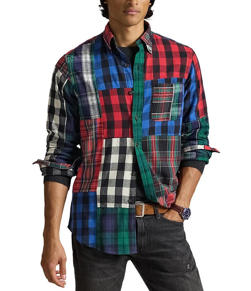 Polo Ralph Lauren Classic Fit Patchwork Flannel Long Sleeve Woven Shirt