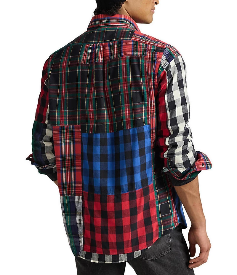 Polo Ralph Lauren Classic Fit Patchwork Flannel Long Sleeve Woven Shirt