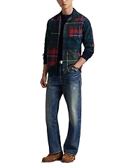 Polo Ralph Lauren Classic Fit Plaid Patchwork Oxford Long Sleeve Woven Camp Shirt