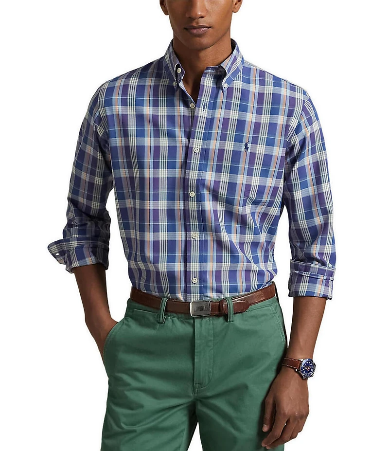 Polo Ralph Lauren Classic Fit Pattern Performance Stretch Oxford Long Sleeve Woven Shirt