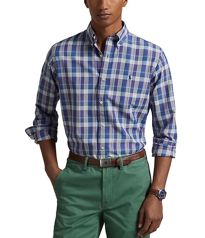 Polo Ralph Lauren Classic Fit Pattern Performance Stretch Oxford Long Sleeve Woven Shirt