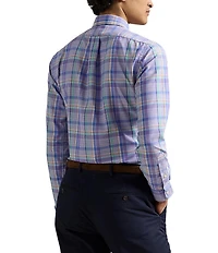 Polo Ralph Lauren Classic Fit Performance Stretch Oxford Medium Plaid Long Sleeve Woven Shirt