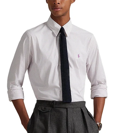 Polo Ralph Lauren Classic Fit Performance Stretch Twill Micro Check Long Sleeve Woven Shirt