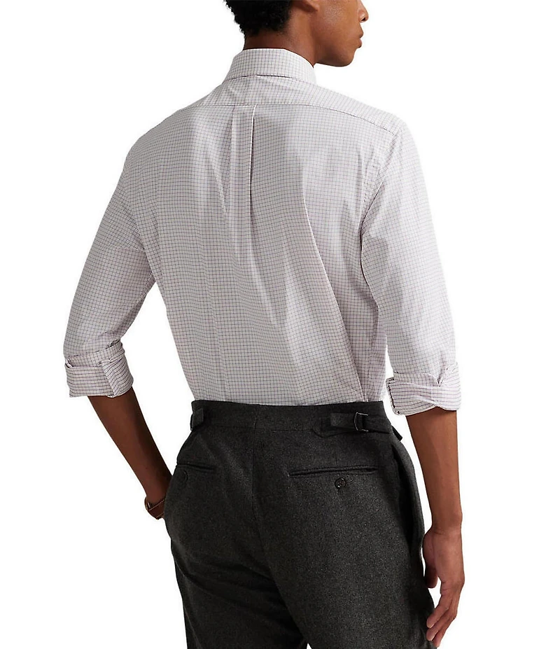 Polo Ralph Lauren Classic Fit Performance Stretch Twill Micro Check Long Sleeve Woven Shirt