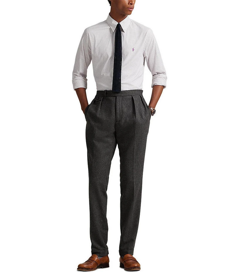Polo Ralph Lauren Classic Fit Performance Stretch Twill Micro Check Long Sleeve Woven Shirt