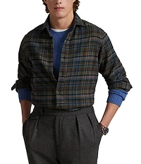Polo Ralph Lauren Classic Fit Plaid Brushed Flannel Long Sleeve Woven Shirt