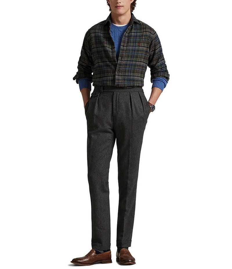 Polo Ralph Lauren Classic Fit Plaid Brushed Flannel Long Sleeve Woven Shirt