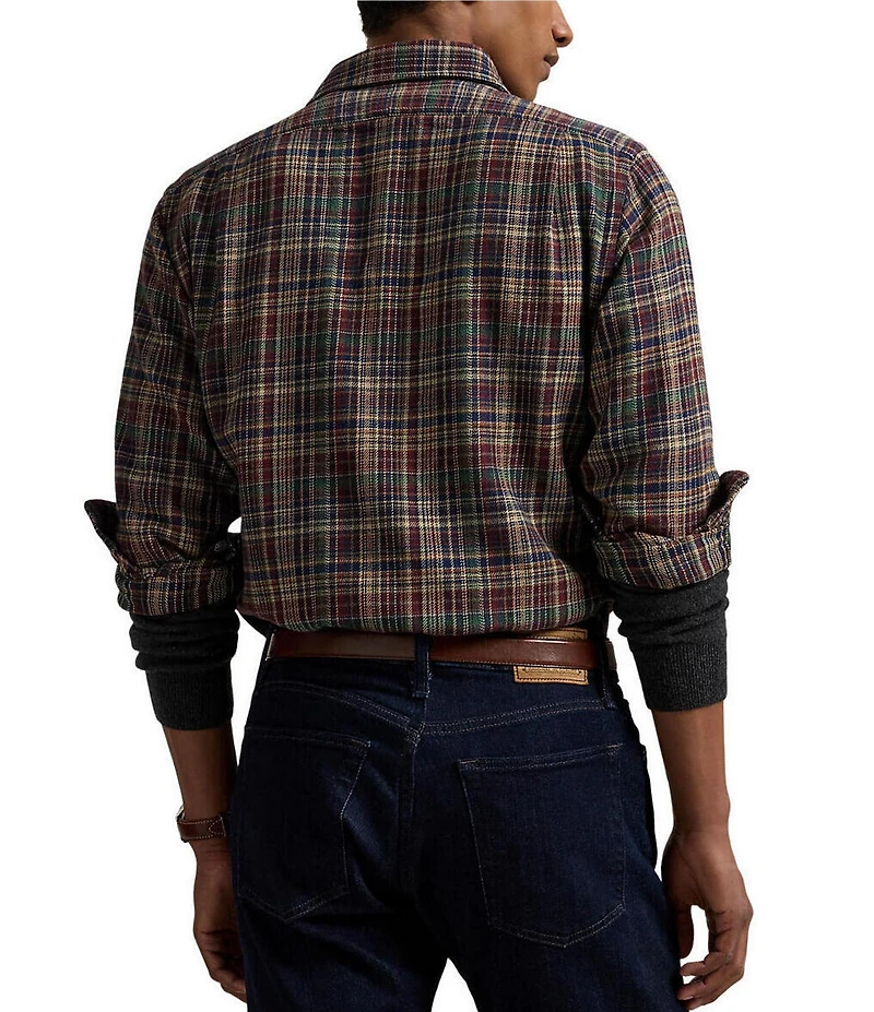Polo Ralph Lauren Classic Fit Plaid Brushed Flannel Long Sleeve Woven Shirt