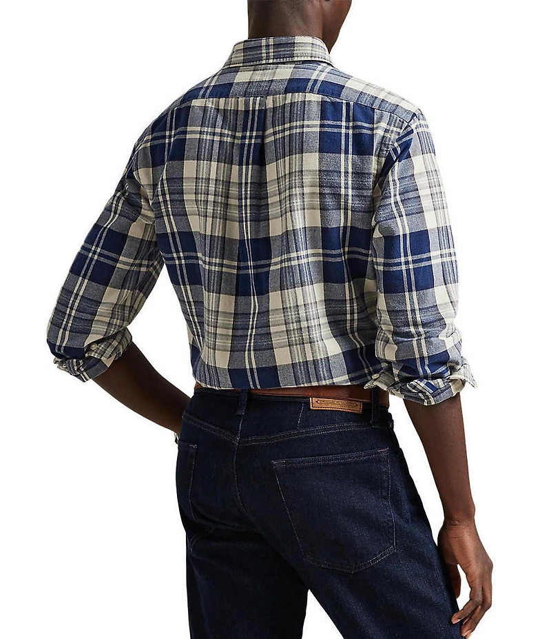 Polo Ralph Lauren Classic Fit Plaid Brushed Oxford Long Sleeve Woven Shirt