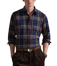 Polo Ralph Lauren Classic Fit Plaid Brushed Oxford Long Sleeve Woven Shirt