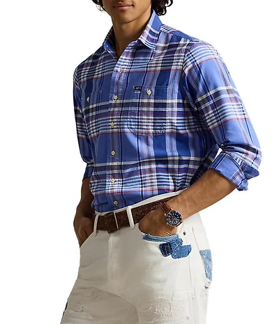 Polo Ralph Lauren Classic Fit Plaid Oxford Long Sleeve Workshirt