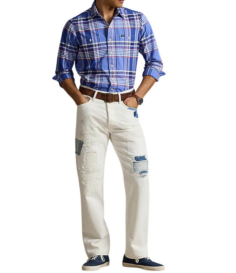 Polo Ralph Lauren Classic Fit Plaid Oxford Long Sleeve Workshirt