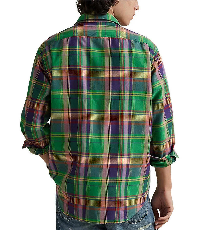Polo Ralph Lauren Classic Fit Plaid Oxford Long Sleeve Woven Shirt