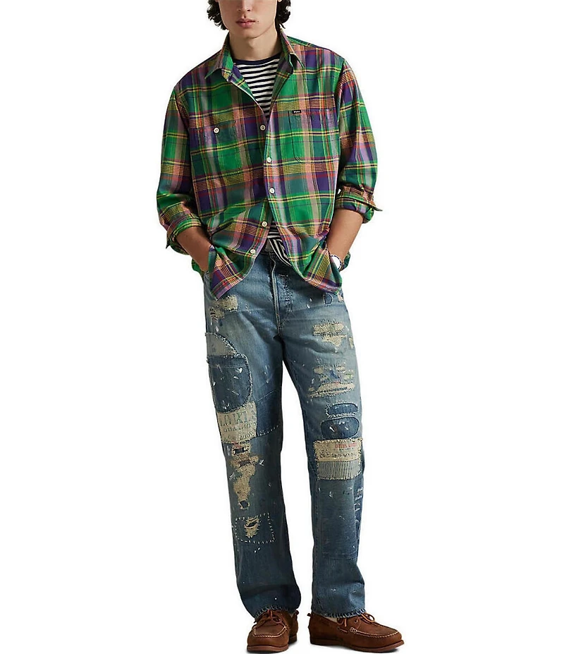 Polo Ralph Lauren Classic Fit Plaid Oxford Long Sleeve Woven Shirt