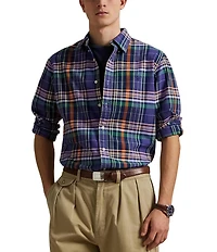 Polo Ralph Lauren Classic Fit Plaid Oxford Long Sleeve Woven Shirt