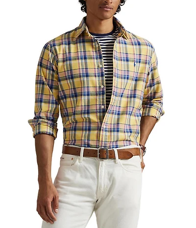 Polo Ralph Lauren Classic Fit Plaid Oxford Long Sleeve Woven Shirt