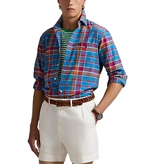 Polo Ralph Lauren Classic Fit Flashy Plaid Oxford Long Sleeve Woven Shirt
