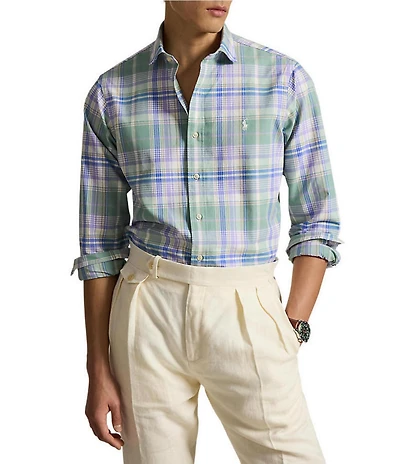 Polo Ralph Lauren Classic Fit Plaid Oxford Long Sleeve Woven Shirt