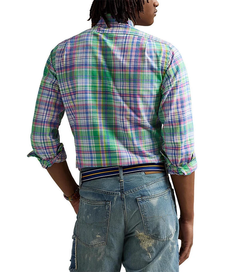 Polo Ralph Lauren Classic Fit Bright Plaid Oxford Long Sleeve Woven Shirt