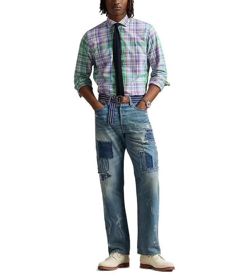 Polo Ralph Lauren Classic Fit Bright Plaid Oxford Long Sleeve Woven Shirt