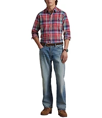 Polo Ralph Lauren Classic Fit Plaid Oxford Multi Color Long Sleeve Woven Shirt