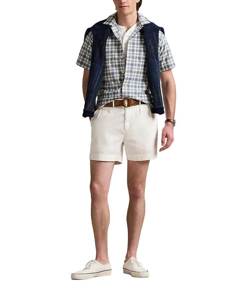 Polo Ralph Lauren Classic Fit Plaid Oxford Short Sleeve Woven Camp Workshirt