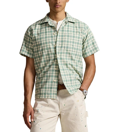 Polo Ralph Lauren Classic Fit Plaid Oxford Short Sleeve Woven Camp Workshirt