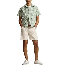 Polo Ralph Lauren Classic Fit Plaid Oxford Short Sleeve Woven Camp Workshirt