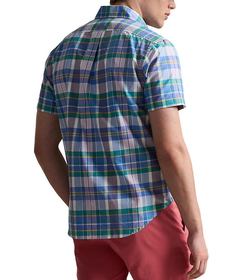 Polo Ralph Lauren Classic Fit Plaid Oxford Short Sleeve Woven Shirt