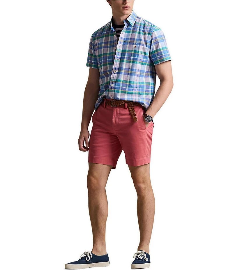 Polo Ralph Lauren Classic Fit Plaid Oxford Short Sleeve Woven Shirt