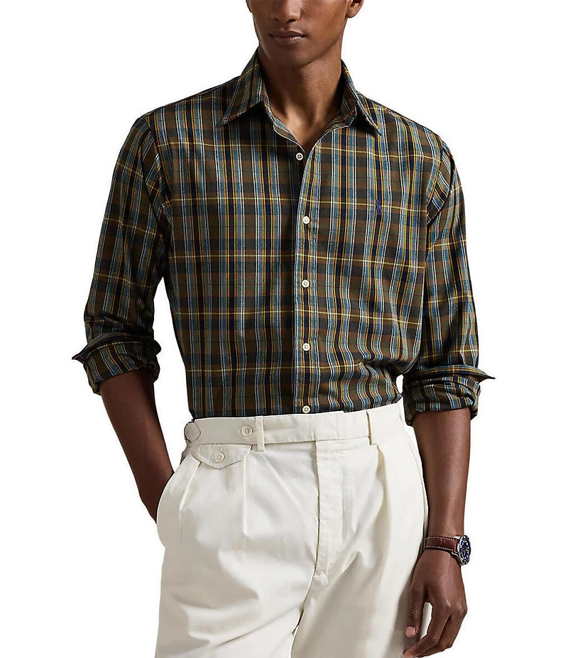 Polo Ralph Lauren Classic Fit Plaid Performance Stretch Long Sleeve Woven Shirt