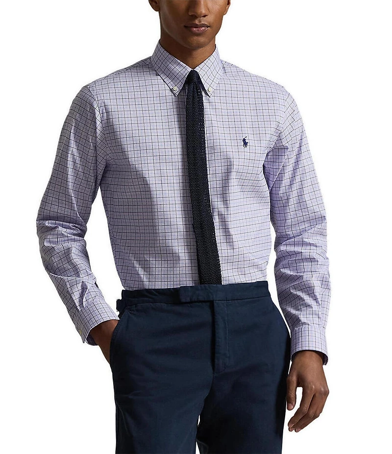 Polo Ralph Lauren Classic Fit Plaid Performance Stretch Twill Long Sleeve Woven Shirt