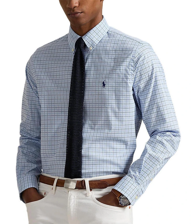 Polo Ralph Lauren Classic Fit Plaid Performance Stretch Twill Long Sleeve Woven Shirt