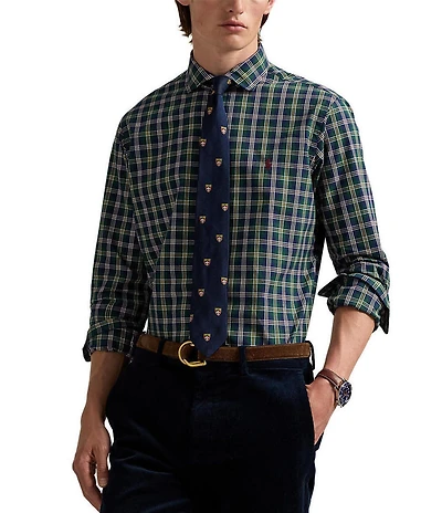 Polo Ralph Lauren Classic Fit Plaid Poplin Long Sleeve Woven Shirt