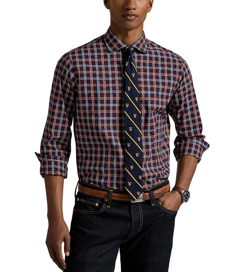Polo Ralph Lauren Classic Fit Plaid Poplin Long Sleeve Woven Shirt