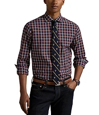 Polo Ralph Lauren Classic Fit Plaid Poplin Long Sleeve Woven Shirt