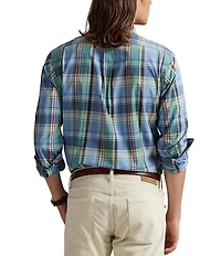 Polo Ralph Lauren Classic Fit Plaid Poplin Long Sleeve Woven Shirt