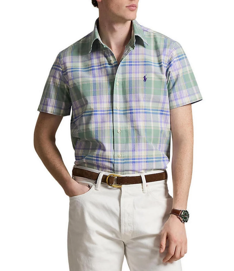 Polo Ralph Lauren Classic Fit Plaid Short Sleeve Oxford Shirt
