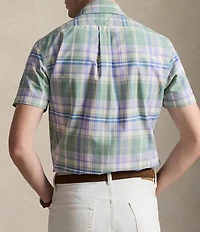 Polo Ralph Lauren Classic Fit Plaid Short Sleeve Oxford Shirt