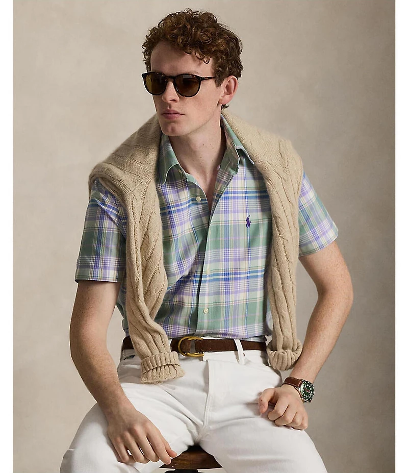 Polo Ralph Lauren Classic Fit Plaid Short Sleeve Oxford Shirt