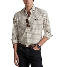 Polo Ralph Lauren Classic Fit Plaid Stretch Poplin Long Sleeve Woven Shirt