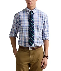 Polo Ralph Lauren Classic Fit Plaid Stretch Poplin Long Sleeve Woven Shirt