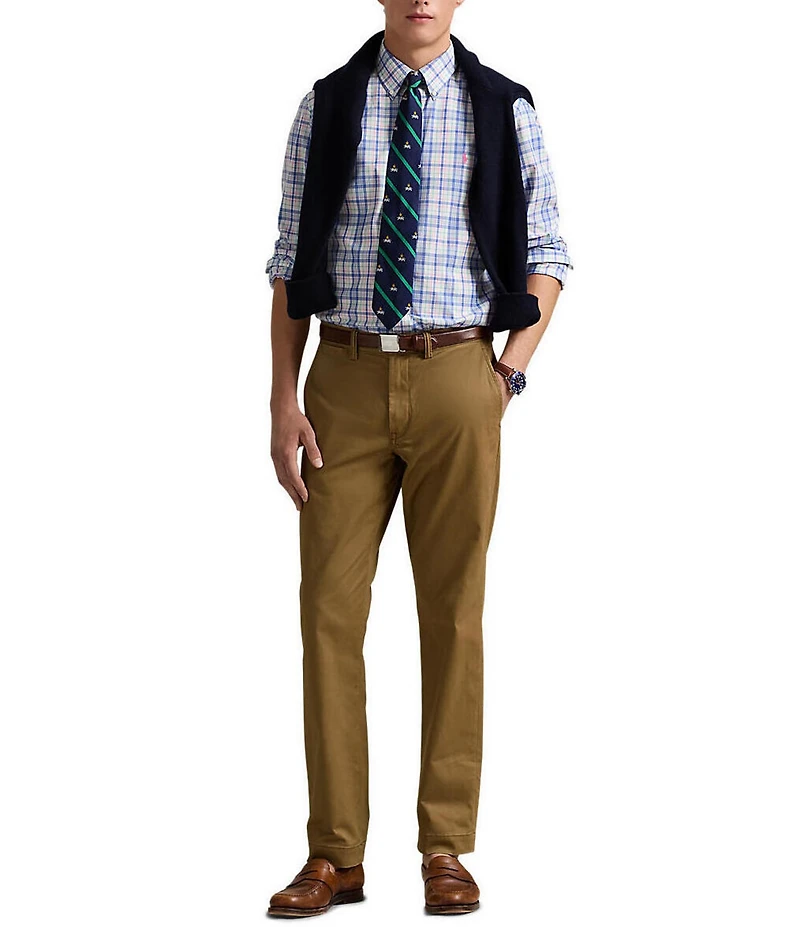 Polo Ralph Lauren Classic Fit Plaid Stretch Poplin Long Sleeve Woven Shirt