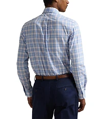Polo Ralph Lauren Classic Fit Plaid Tattersall Stretch Poplin Long Sleeve Woven Shirt