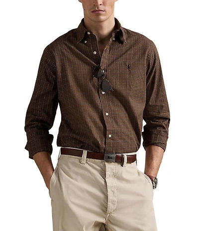 Polo Ralph Lauren Classic Fit Plaid Twill Long Sleeve Woven Shirt