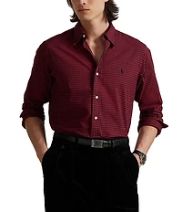 Polo Ralph Lauren Classic-Fit Plaid Twill Mini-Check Long-Sleeve Woven Shirt