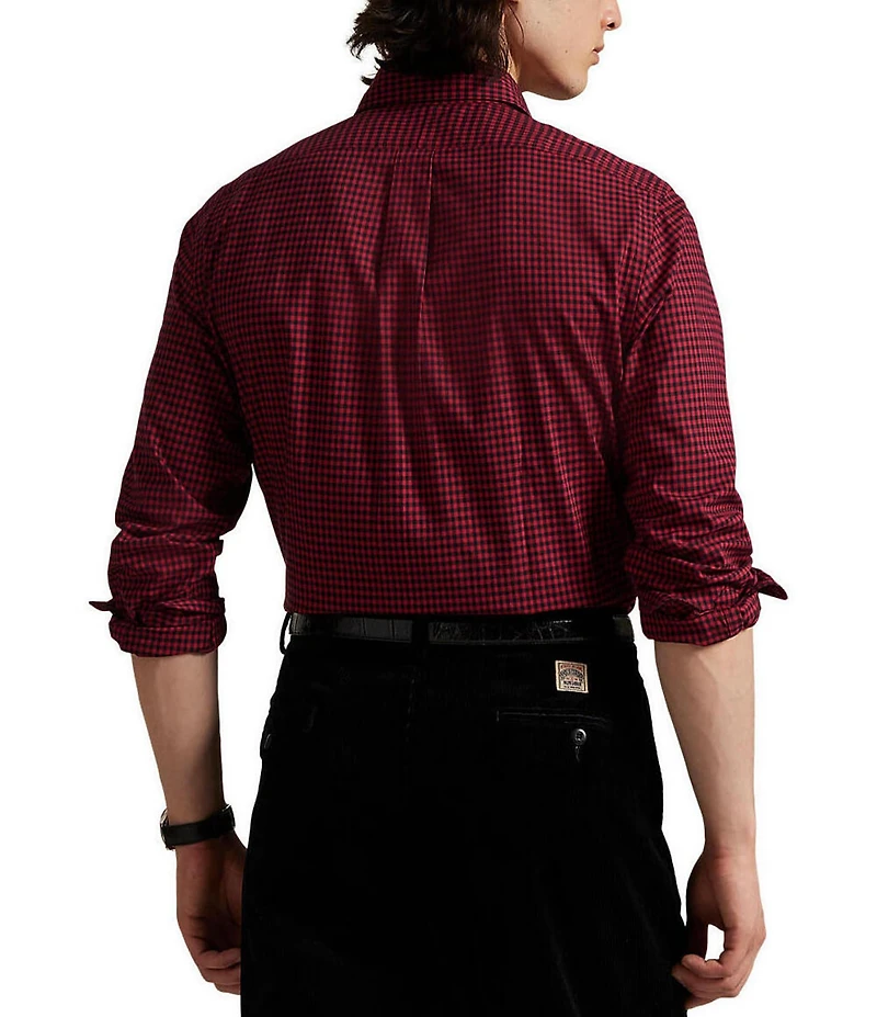 Polo Ralph Lauren Classic-Fit Plaid Twill Mini-Check Long-Sleeve Woven Shirt